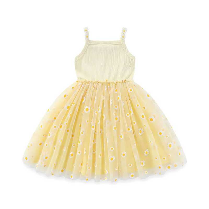 Milancel Korean Sle Girls Summer Dress 0-4Y Cute Baby Children Daisy Hanging Mesh Dress Childrens Clothing W241231