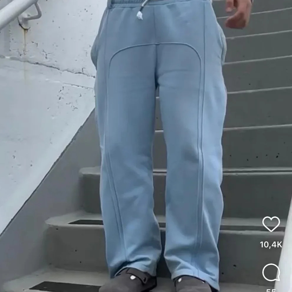 Casual Elastic Drawstring Pants Style CrossBorder Zipper Hip Hop Streetwear High Street Fashion 241230Z