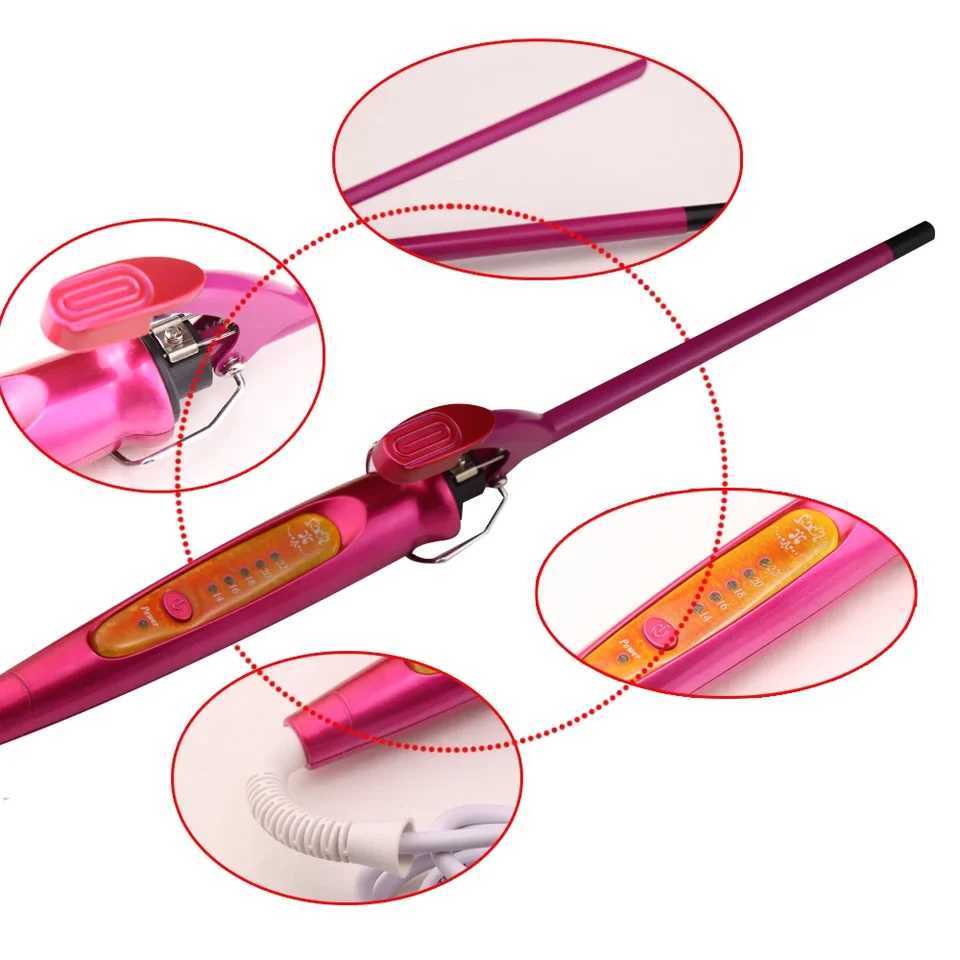 Purple Ceramic 9mm Deep Curling Iron Wave Hair Styling Tool Professional Magic Curler Beautiful Curling New Product W241231