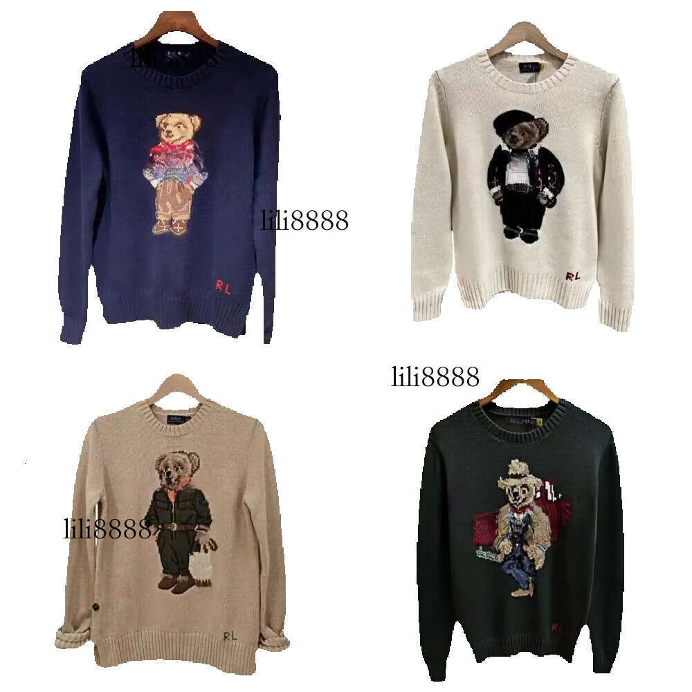 Designer Women Knits Bear Sweater Polos Pullover Embroidery Fashion Knitted ly Sweaters woman Long Sleeve Casual Printed Wool Cotton Soft Unisex Men Hoodie 55