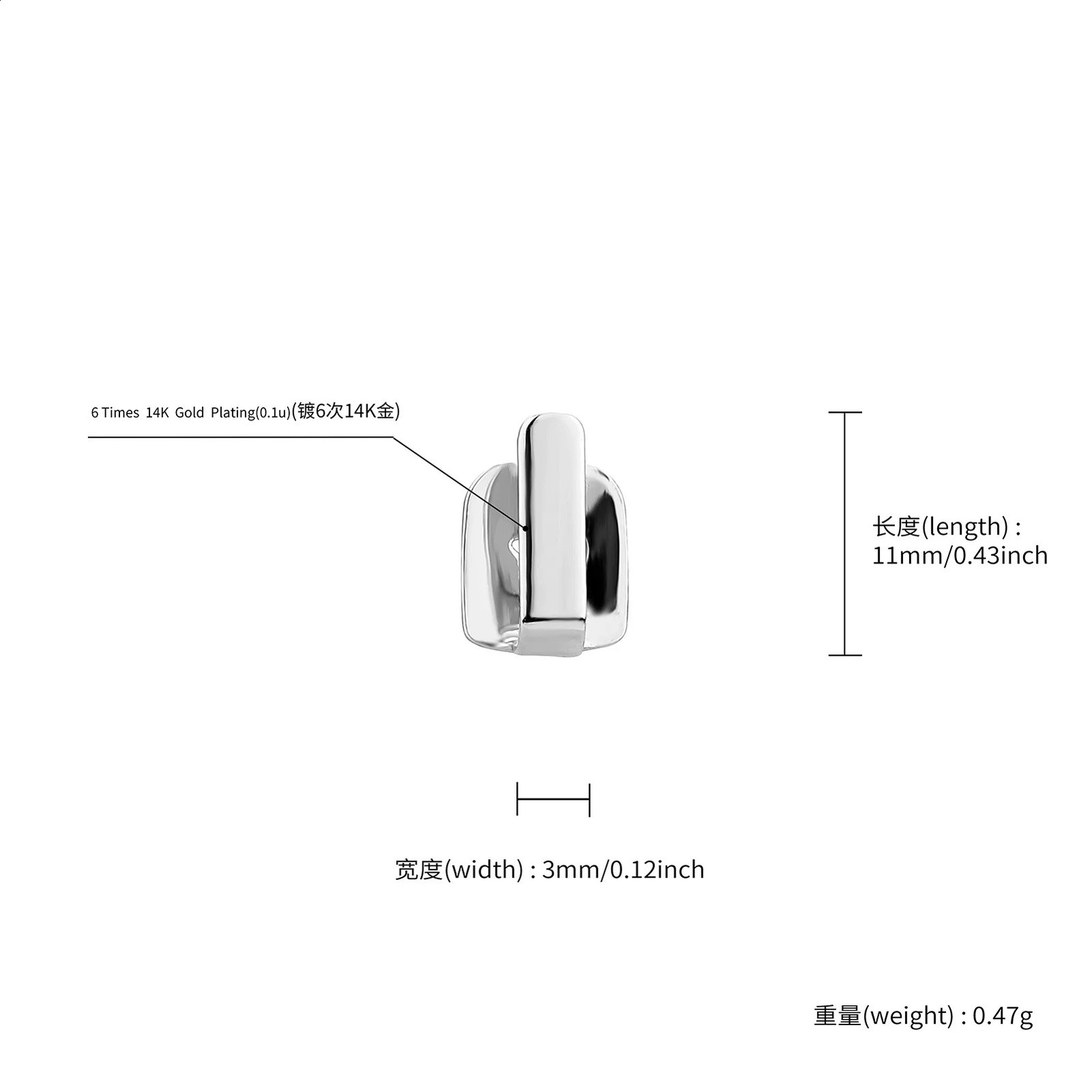 RACHELZ Hip Hop Vertical Bar Teeth Punk 14K Gold Plated Single Tooth Caps For Women Men Dental Grill Jewelry 241225