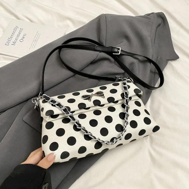 2025 NEW Totes Large Capacity Women's Handbags Fashion Chain Soft Shoulder Crossbody Bags Bow Dot Bolsas Mujer zhanyishengli