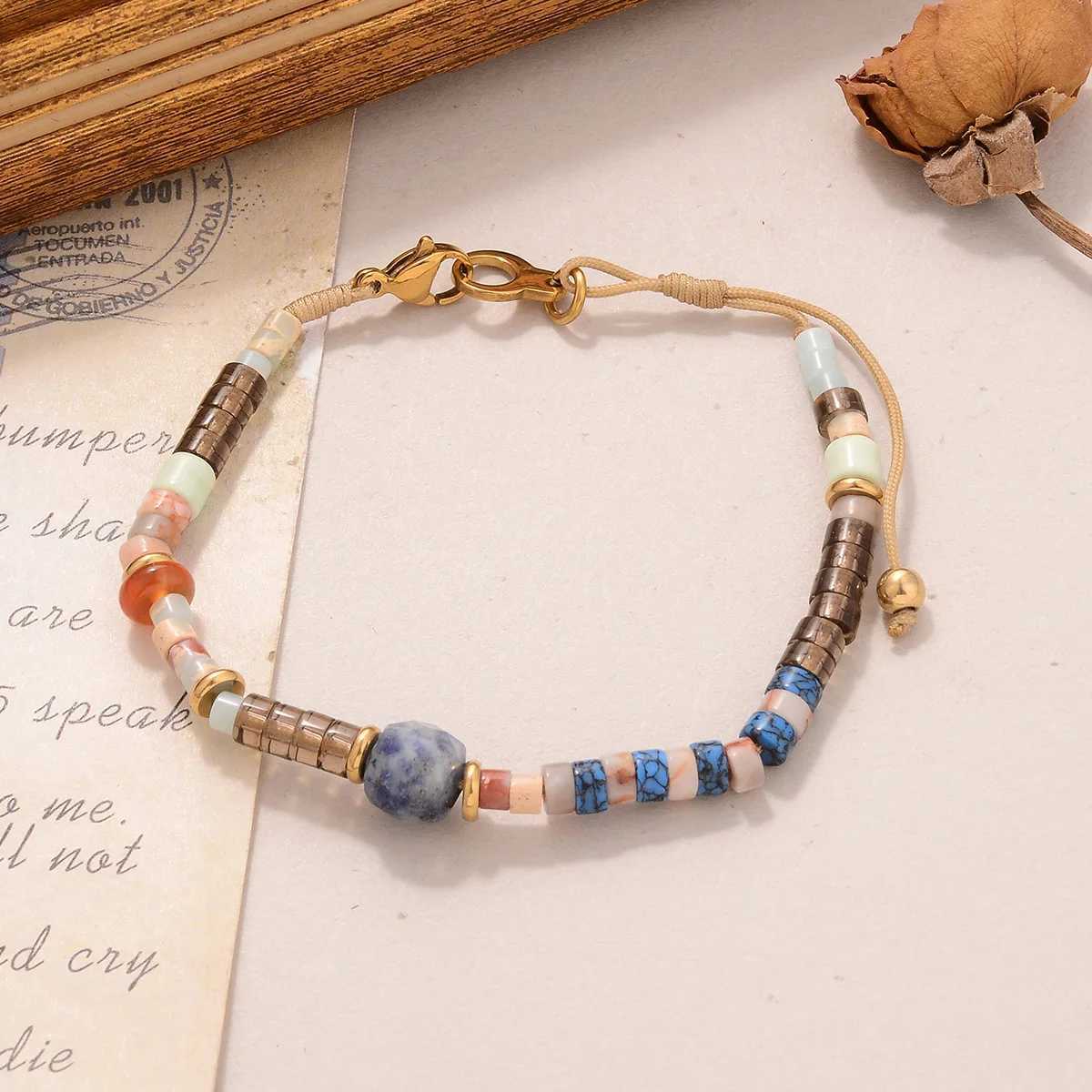 Bohemian Colorful Charm Beads Adjustable Womens Bracelet Cadeau Womens Bracelet W241231