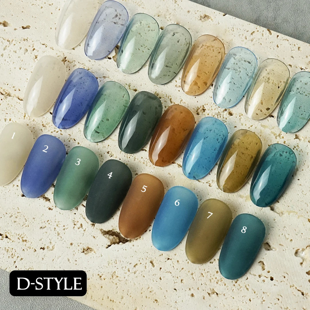Gel Nail Polish Set Kit 8Pcs Korea Transparent Jell Semi Permanent Gel Varnish Nails Art Soak Off Uv Led Nails DIY Accesorios 241230