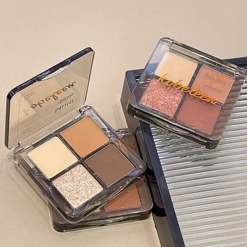 4-color punk smoke black eye shadow palette matte flash mashed potato eye shadow makeup cement grey rose brown eye shadow pigment W241230