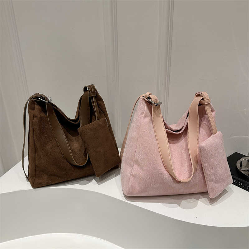 2024 Winter New Trendy Solid Color Soft PU Big Young Style Two piece Set Mother Nylon Casual Single Shoulder Crossbody Bag 241231