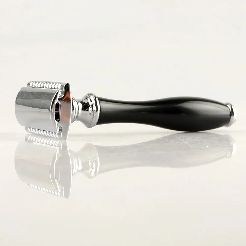 Metal Manual Shaving Shaver Stainless Steelblack resin handle Safety razor set Double sides shaving razor 241230