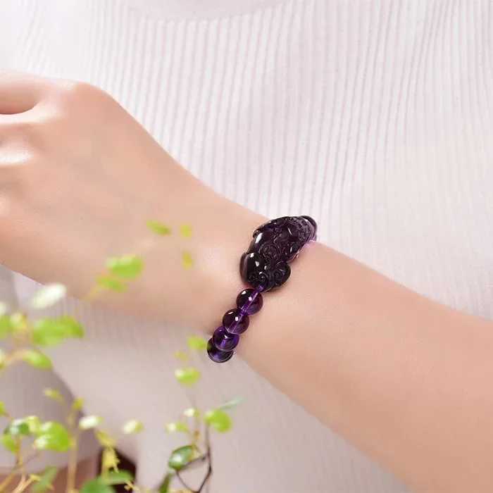 Amethyst Bracelet Brings Lucky Wealth China Fenghui Beast Crystal Bead Bracelet Party Bird Gift Womens Competition W241231