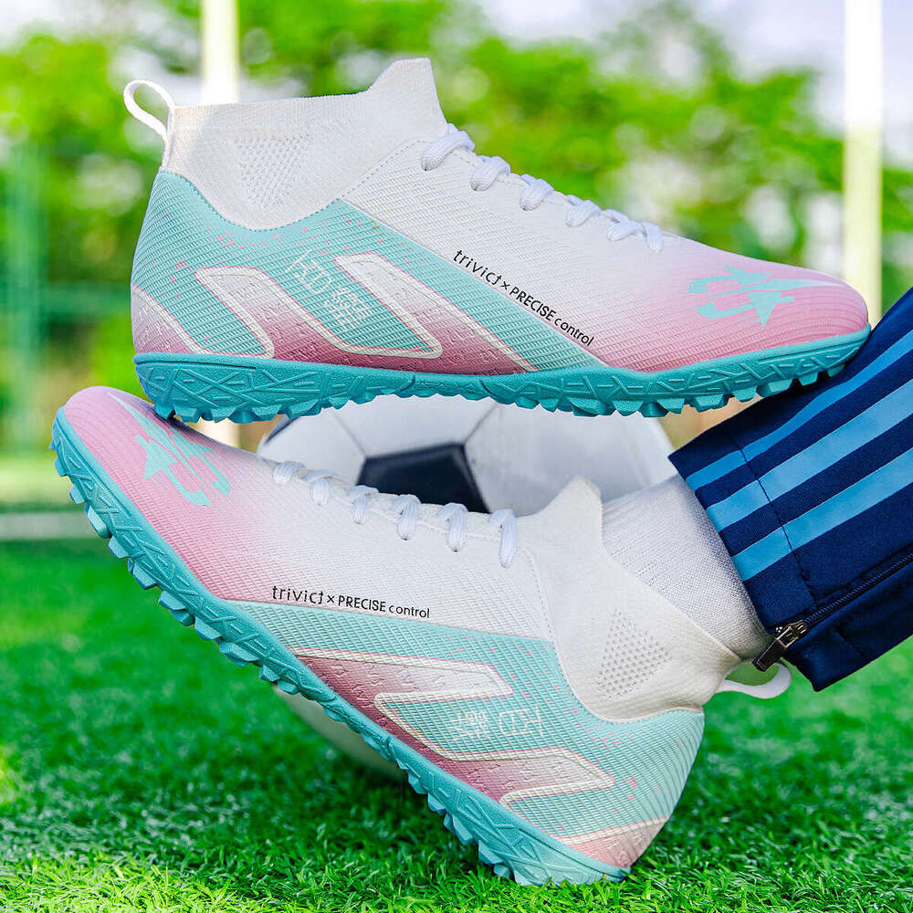 New Men Ultralight Outdoor FG/TF Non-Slip Soccer Cleats Long Spikes Football Boots Training Shoes Drop Shipping