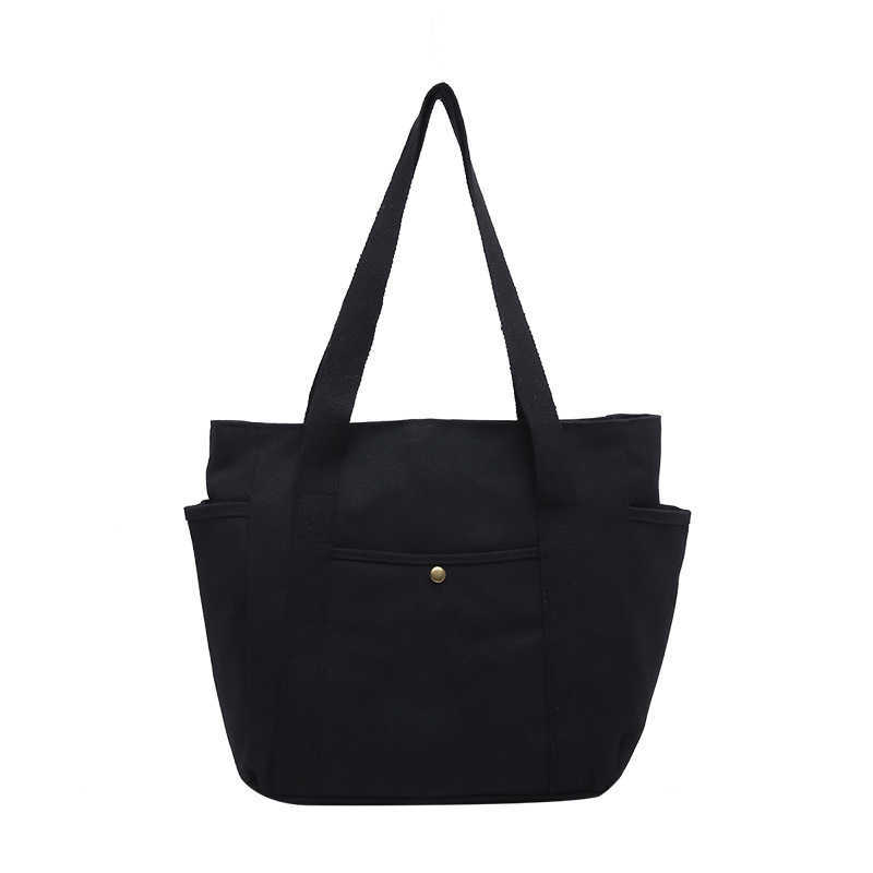 Large capacity canvas fashionable commuting to work and going out solid color leisure art tote, single shoulder armpit bag, women's bag