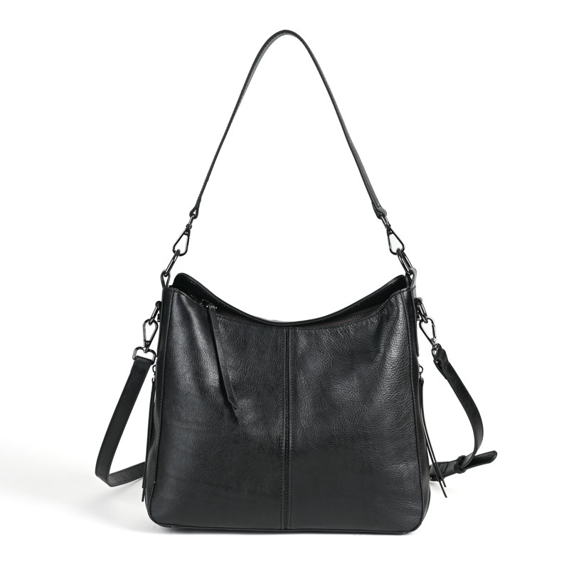 2024 New Trendy Top layer Cowhide Women's Large Capacity Soft Leather Crossbody Shoulder Underarm Bag