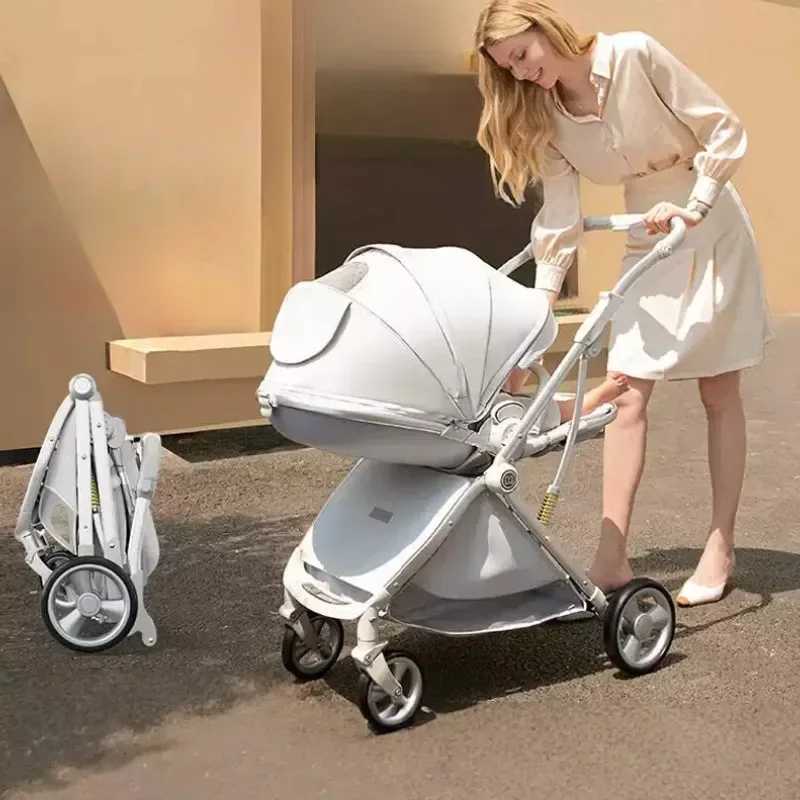 Portable Foldable Baby Stroller High View Two-way Baby Stroller Lightweight Travel Baby Stroller Adjustable BackrestXJ241231