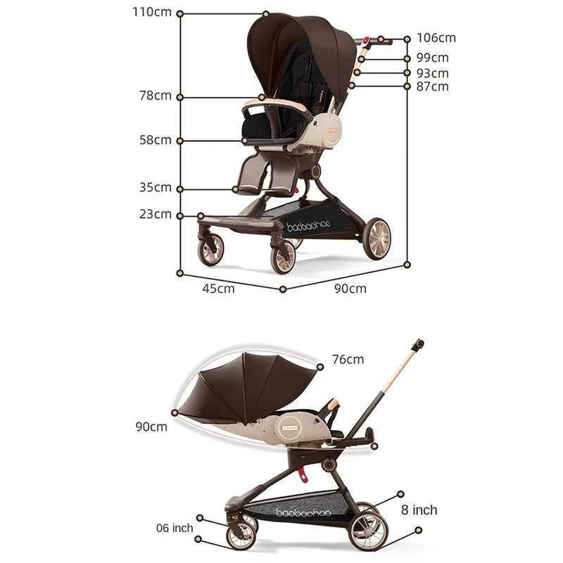 V9 Baby carriage Lightweight Baby Strollers can Sit or Lie Down 0-3 Years Old Folding Two-way High Landscape Newborn StrollerXJ241231