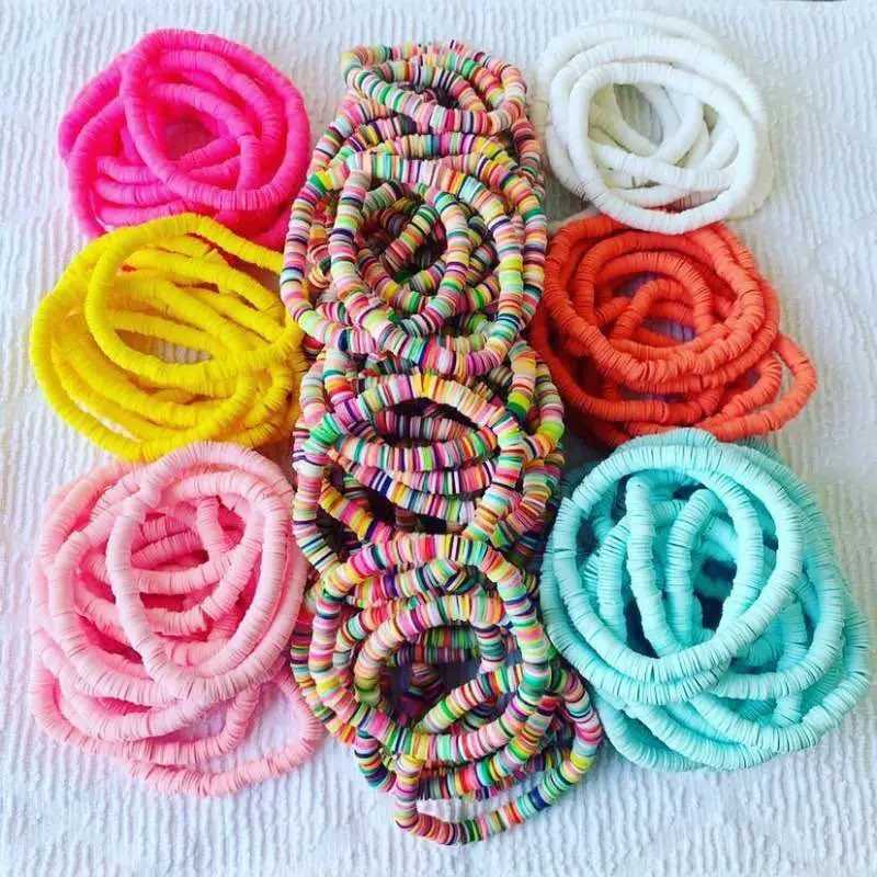 Handmade Colored Polymer Clay Bracelet Pure Handmade Bead Bohemian Bracelet Suitable for Men and Women Covering Items and Free Delivery W241231