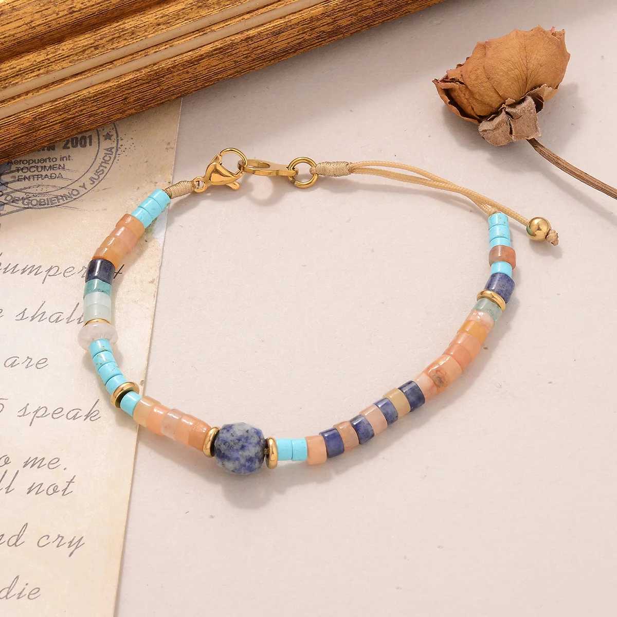 Bohemian Colorful Charm Beads Adjustable Womens Bracelet Cadeau Womens Bracelet W241231