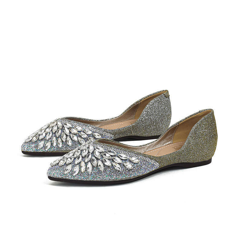 Women Ballet Flats Commuting Work 238-16 New Water Dia Single Pointed Shallow Mouth Flat Bean Women's Soft Bottom Versatile Scoop Large Shoes
