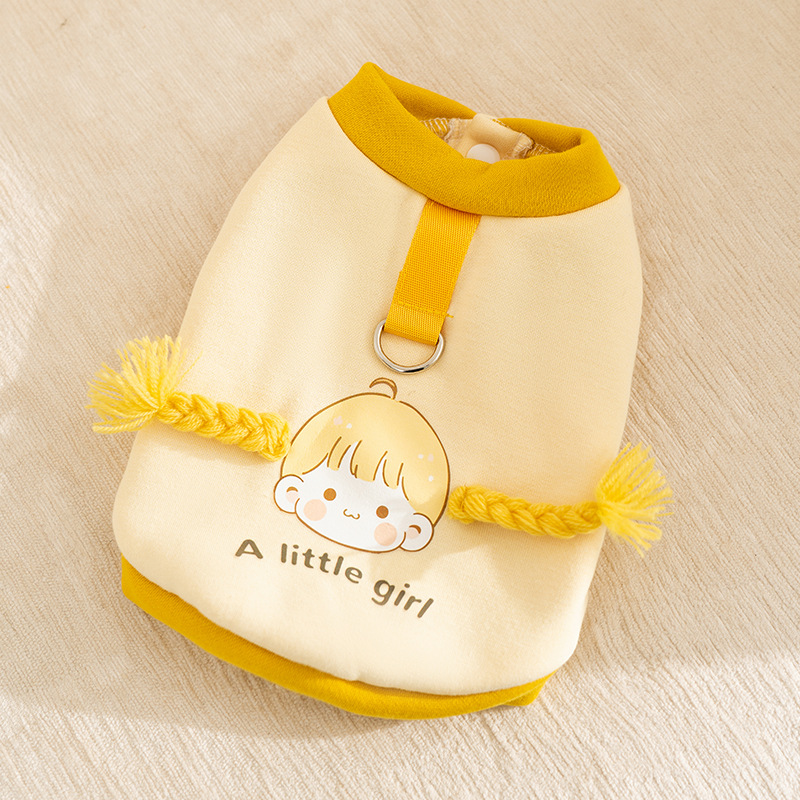 Autumn and winter new cartoon traction two fEEt hoodie dog clothes cat warm clothing pet clothing HS51