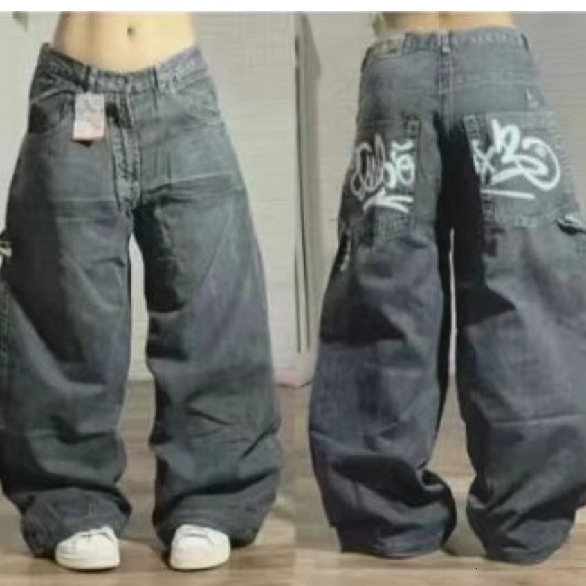 2024 American New Fashion Star Pattern Printed Jeans Ladies Y2K Street Vintage Hip Hop Popular Casual Joker High Waist Pants