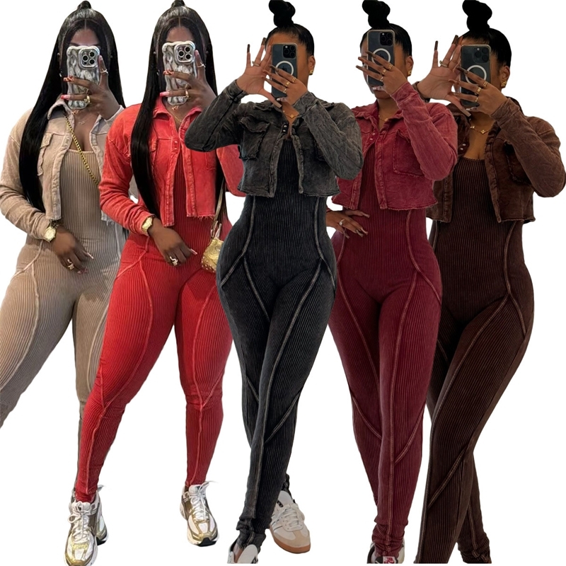 Women Tracksuits Two Pieces Set Designer 2025 New Fashion Pickled Stir Fried And Used Jumpsuit Casual Set 5 Colours