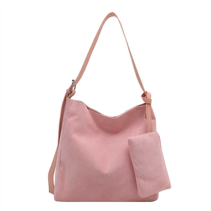 2024 Winter New Trendy Solid Color Soft PU Big Young Style Two piece Set Mother Nylon Casual Single Shoulder Crossbody Bag 241231