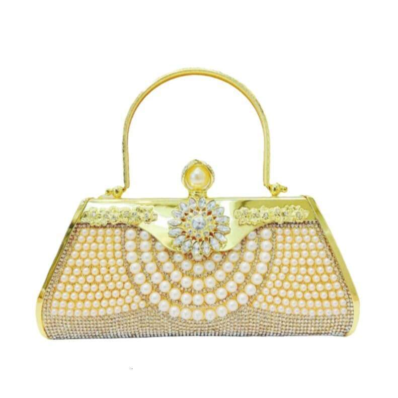 New Dia Inlaid Handbag With Large Capacity Celebrity Party Bag, Versatile Dress Pearl Banquet Bag