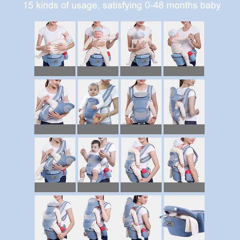 Diaper Bags Newborn Ergonomic Carrier Backpack Baby Hipset Carrier Front Ergonomic Kangaroo Packaging Sling Travel H241231