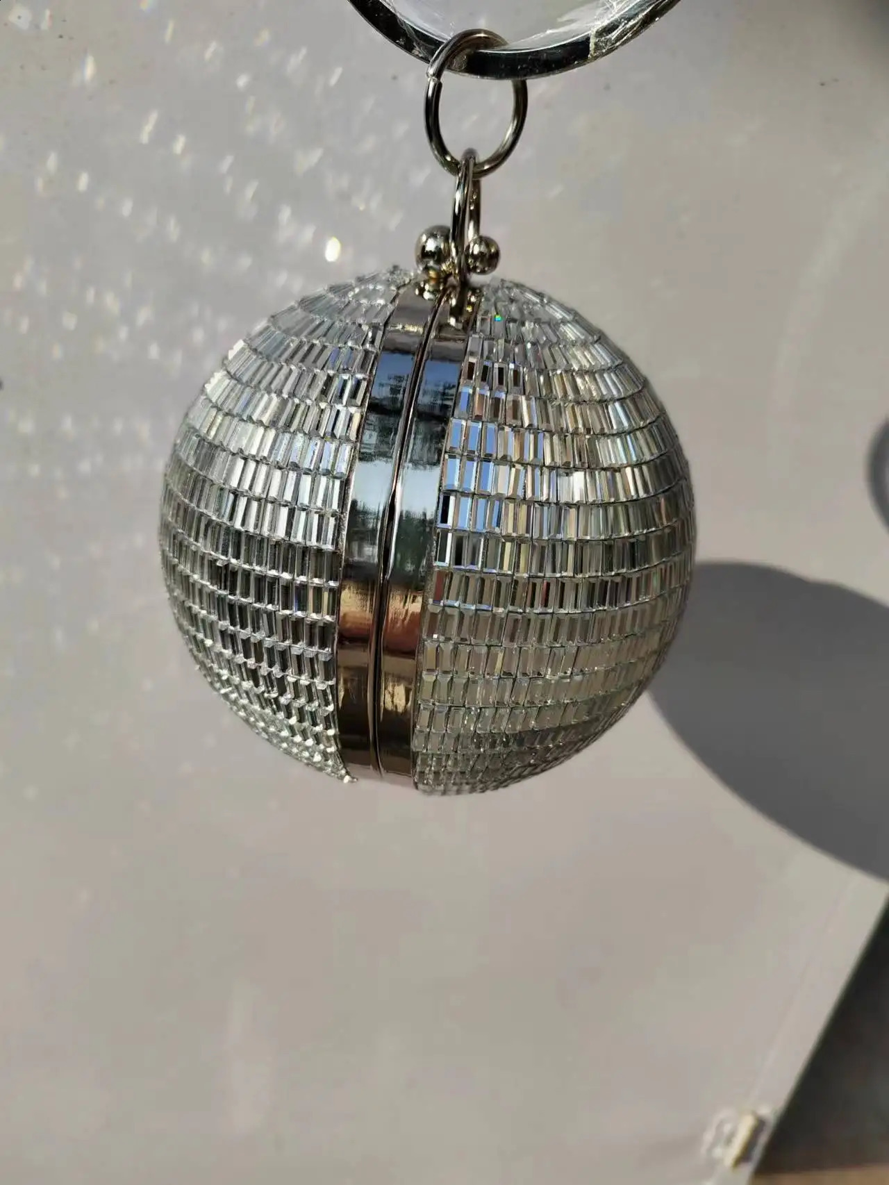 High End Purse Silver Disco Mirror Reflective Ball Small Party Purse Evening Bag Hand Bag For Women Party 241231