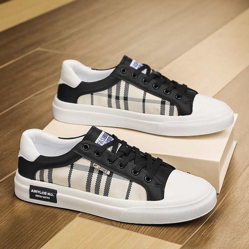 Men Casual Shoes Fashion Low-top Low-Heel Comfort Simple Versatile Outdoor Wear Hiking Triple Black White Free shipping