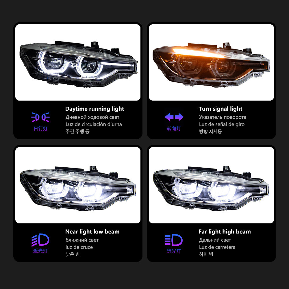 Headlight Assembly BMW F30 Headlights 20 12-20 19 F35 LED Headlight 320i 318i 325i Angel Eye DRL Signal Auto Headlights