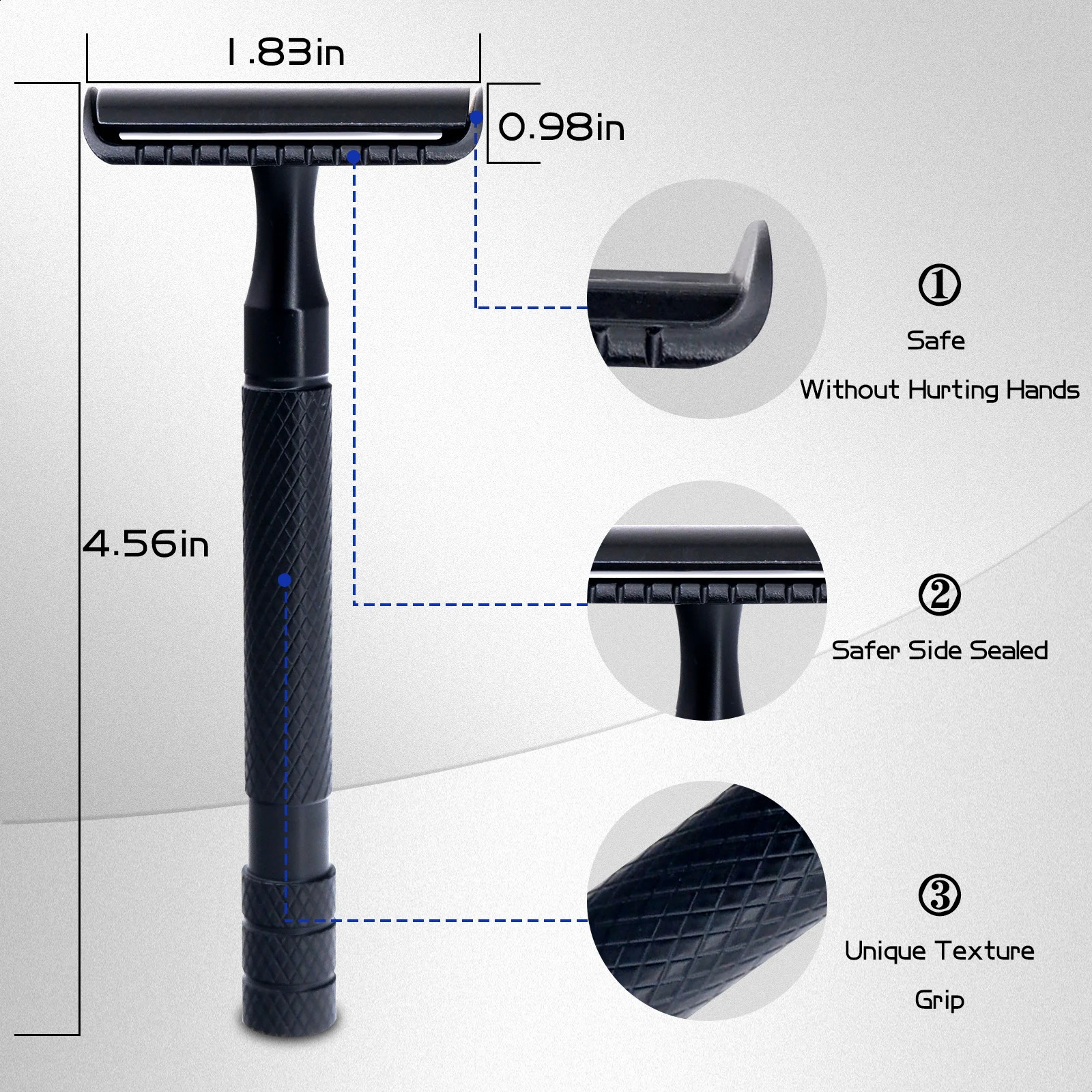 Boti Razor Classic Double Edge Safety Razor for Mens Shaving Womens Hair Removal 5 Shaving Blades Manual Shaver 241230