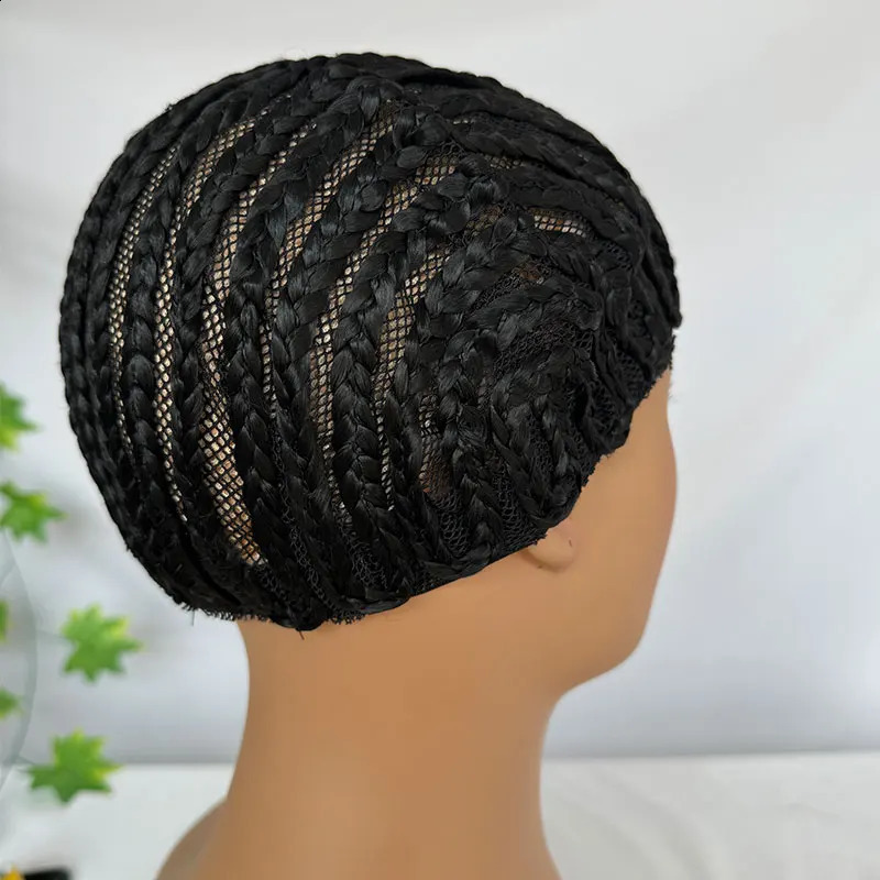 Braided Cap Crochet Wig Cap in Cornrow Sew Hair for Making Synthetic Wig or Weave Easier Sew In Crochet Braided Wig Caps 1pcs 241230