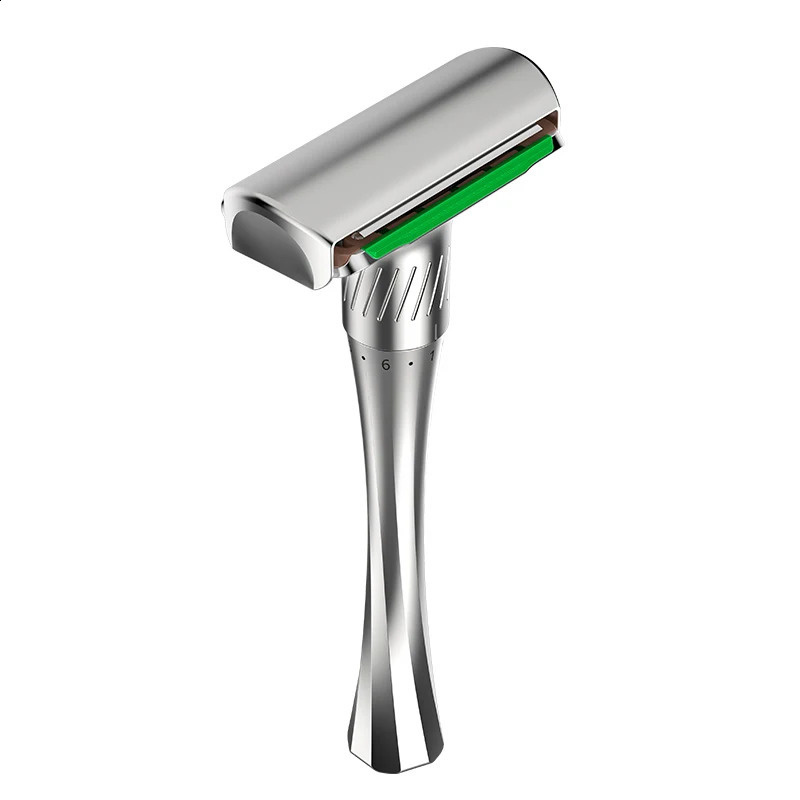 Adjustable Safety Razor With Protective Fins Mens Manual Metal Razors 241230