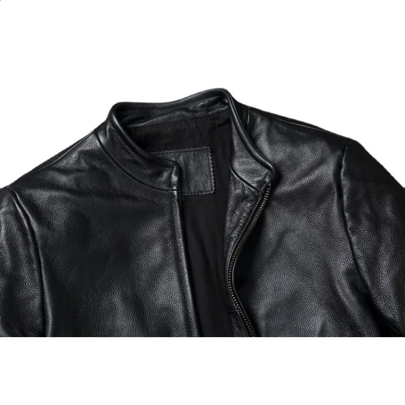 Black Brown Casual Mens Jackets Real Cowhide Genuine Leather Jacket Men Coats Autumn Chamarras De Cuero Para Hombre 241230