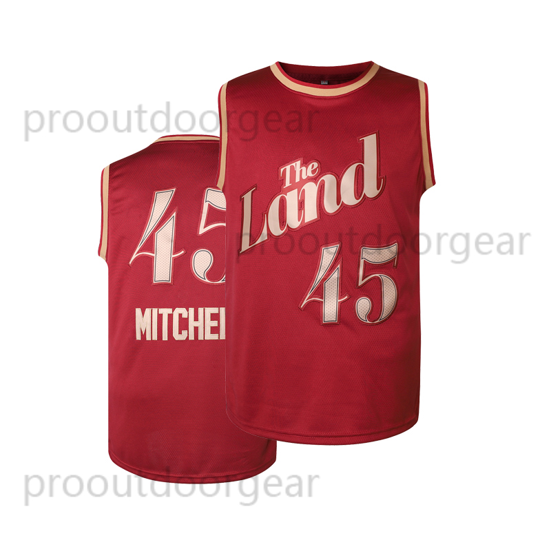 45 Mens Sports Team Basketball Jersey Polyester Knit Fabric Embroidered Letters & Numbers Crew Neck Sleeveless Training Vest Jerseys