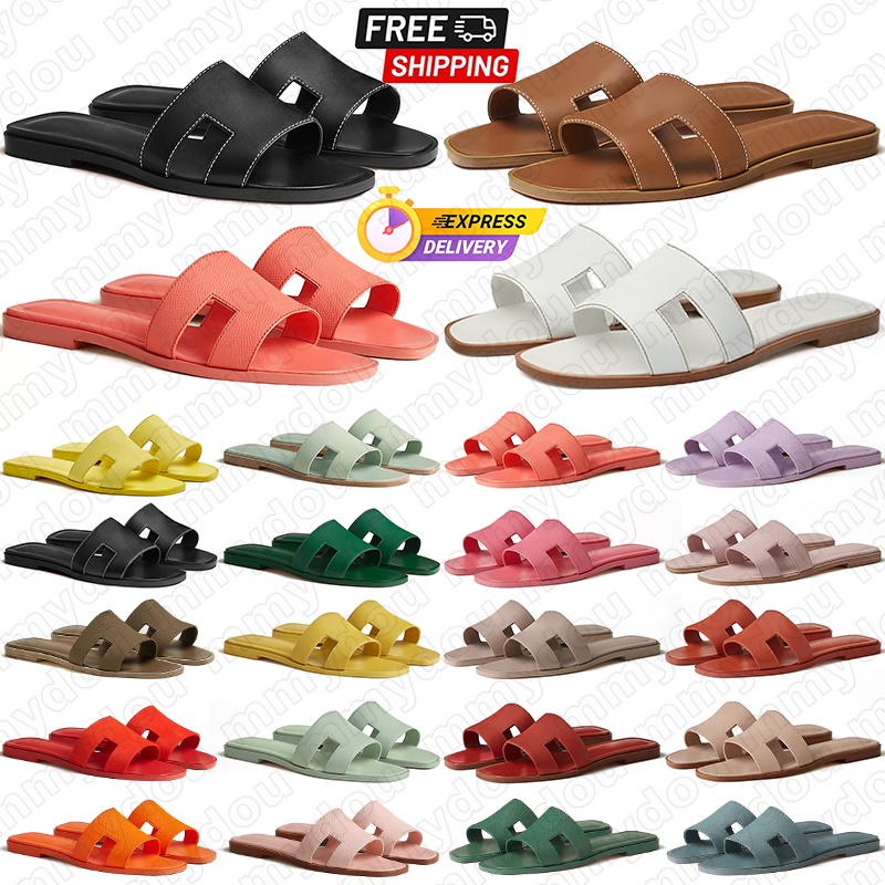 free shipping designer slippers women platform sandals flat slides shoes sliders black white khaki patent womens ladies slipper flip flop sneakers