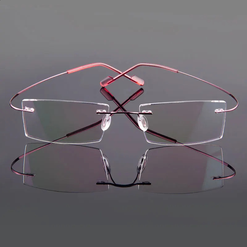 Gmei Optical Fashion Rimless Glasses Frame Memory Alloy Eyeglasses Prescription Ultralight Flexible Frames 9 Colors T8089 241230