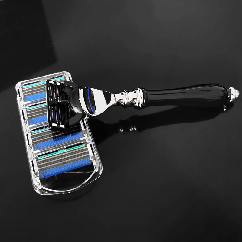 Manual Razor with Black Durable Handle for Men Shaving Tool Gift 241230