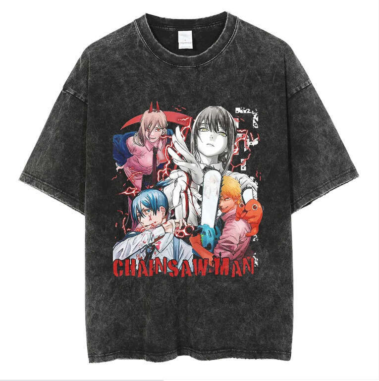 Berserk Swordsmanship Legendary Spell Return Battle Japanese Anime Wash Wax Dyed Worn Out Direct Spray Short sleeved T-shirt
