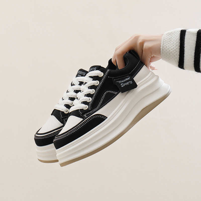 Spring White Shoes Korean Female Students Height Thick soled Sports Board Shoes Casual Shoes Female