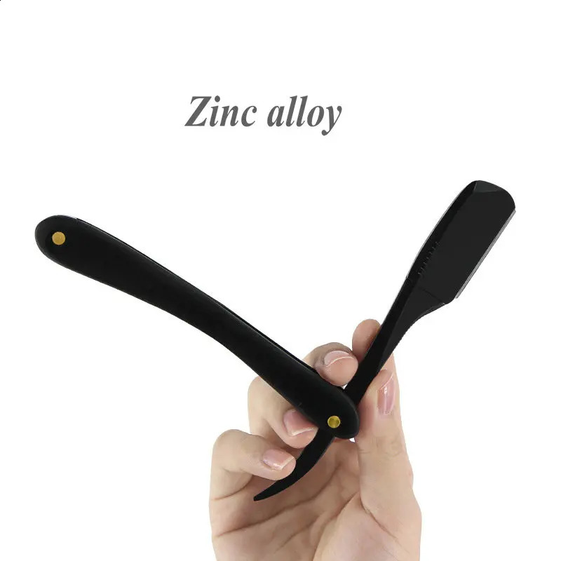 wooden trimmer manual shaver professional straight edge stainless steel sharp barber razor folding shaving knife shave gift 241230