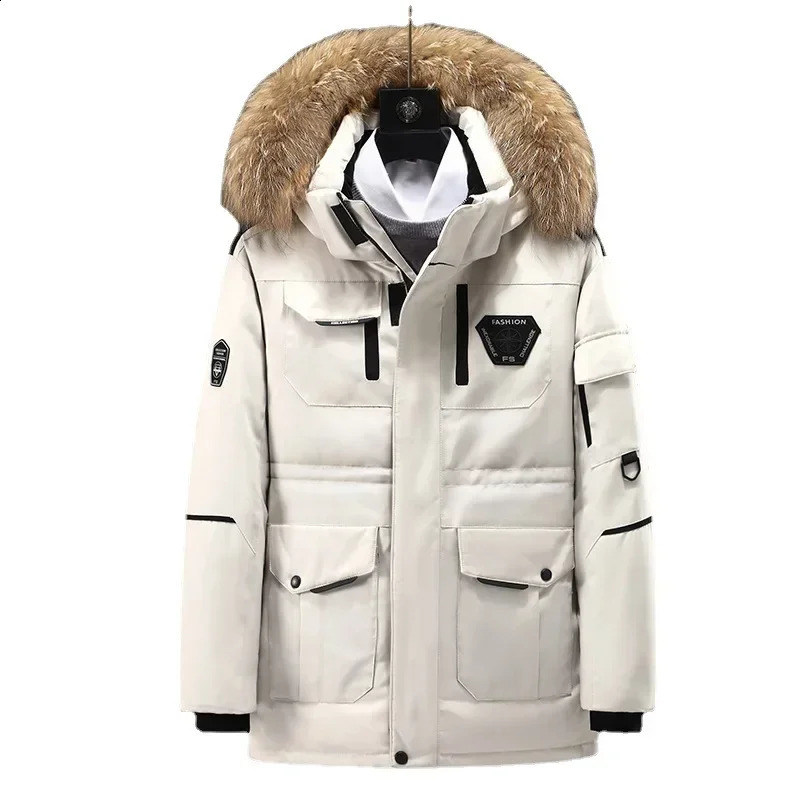 2024 Men Down Parkas Fashion Winter Jacket Outdoor Duck Padding Coat Male Fur Hooded Outwear 241224Z
