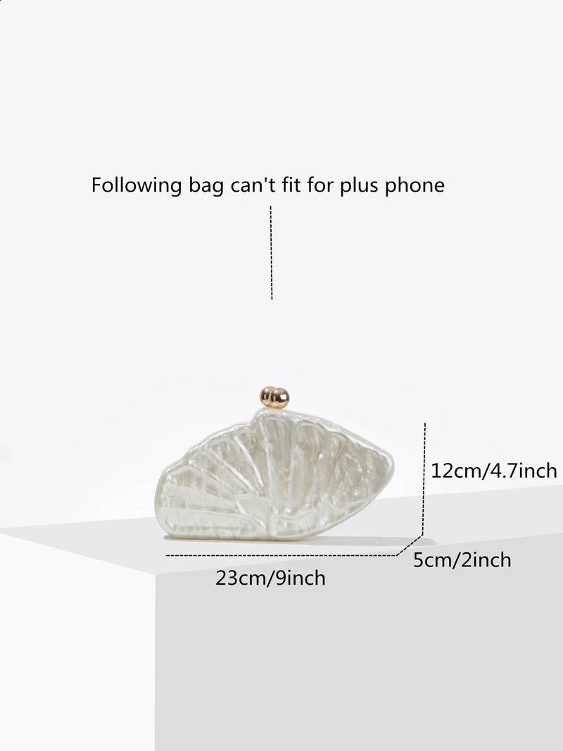 Acrylic Sea Shell Clutch Bag purse women wedding evening party cute ivory pearl rose color purse blue handbag summer 241231