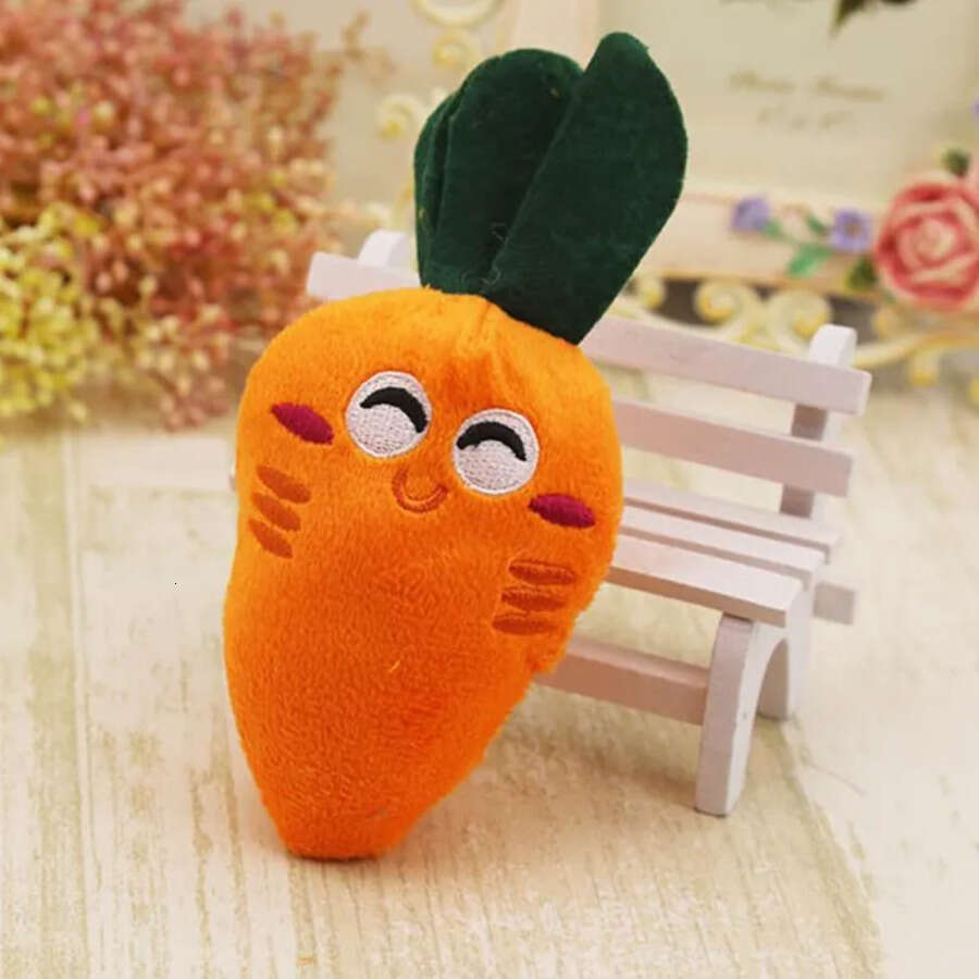 Vegetables Shape Toy Pet Puppy Dog Carrot Plush Chew Squeaker Toys S