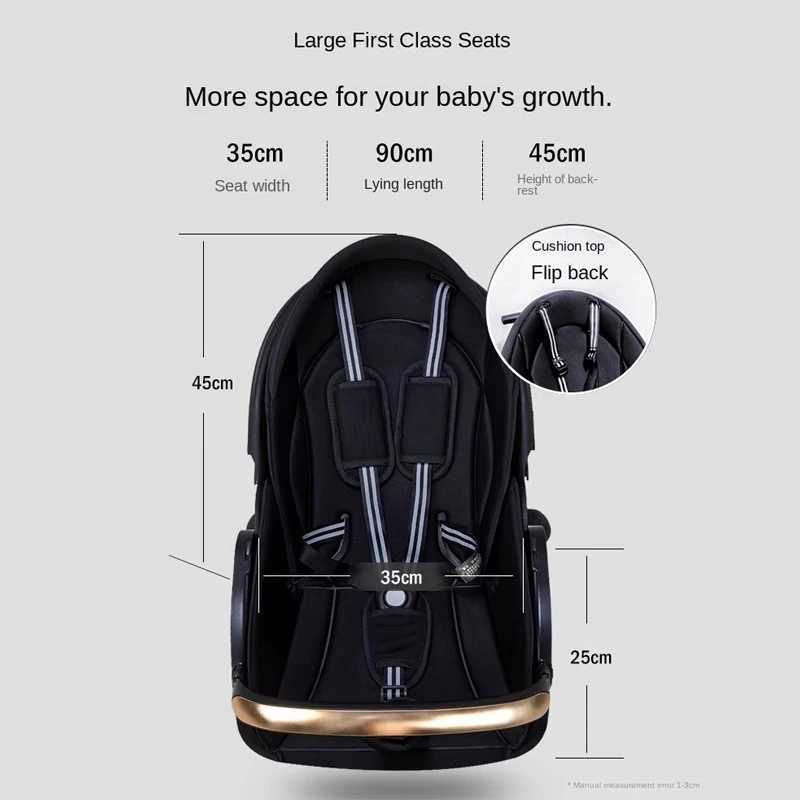 V9 Baby carriage Lightweight Baby Strollers can Sit or Lie Down 0-3 Years Old Folding Two-way High Landscape Newborn StrollerXJ241231