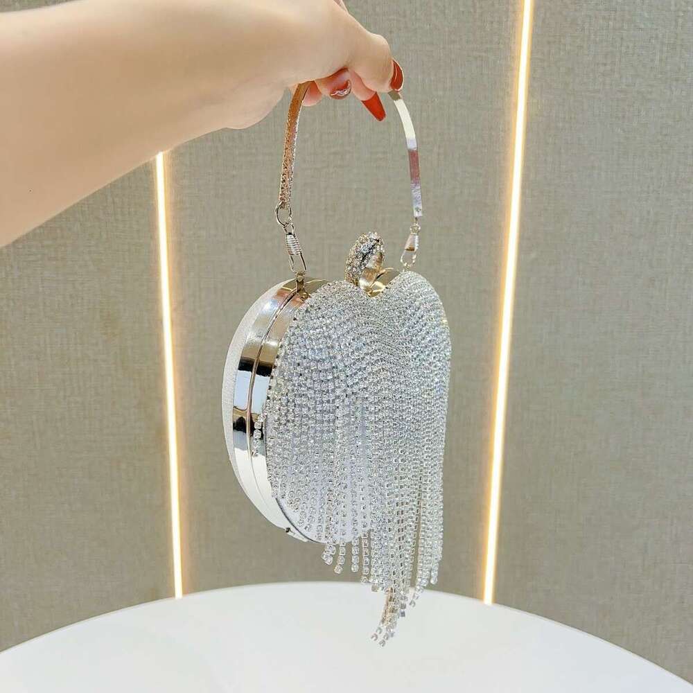 New European And American Love Fashionable Dia Studded Dinner Bag, Socialite Banquet Crossbody Handbag, Evening Dress Bag