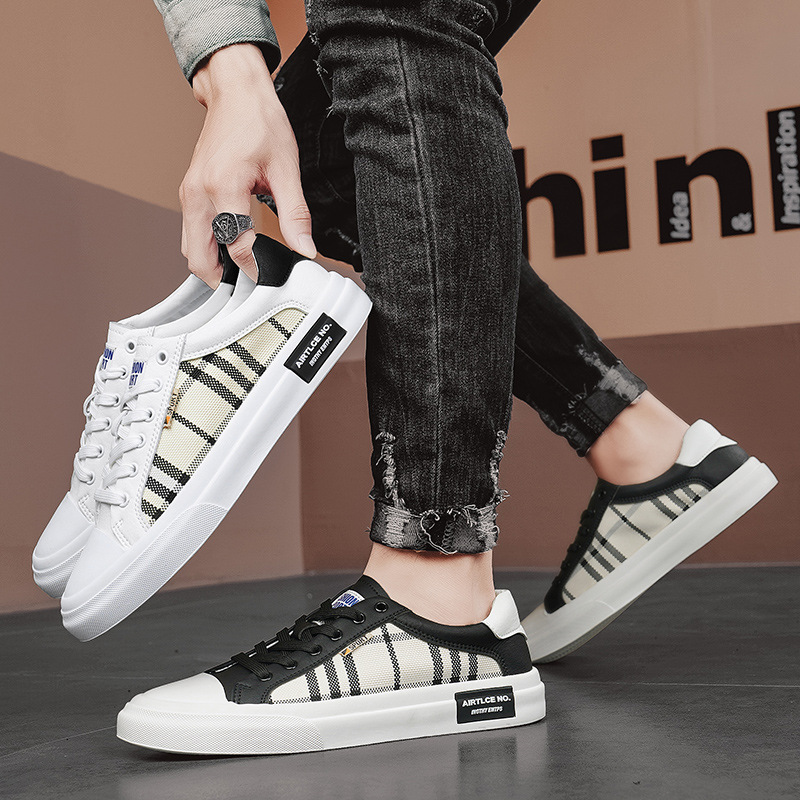 Men Casual Shoes Fashion Low-top Low-Heel Comfort Simple Versatile Outdoor Wear Hiking Triple Black White Free shipping