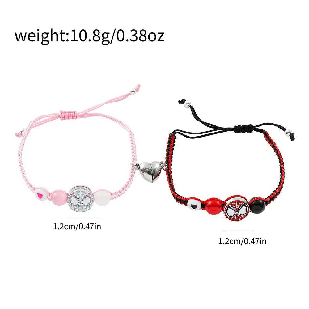 Spider Man Friendship Bracelet Best Friend Bff Halloween Christmas Match Rope Bead Chain Couple Bracelet New 2025 W241231