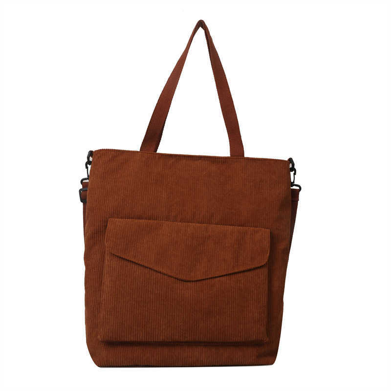 New Korean version of minimalist 2025 casual large capacity solid color fashionable striped fabric tote handbag, single shoulder crossbody women'