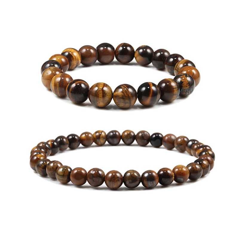 10mm Tiger Eye Natural Stone Bead Bracelet 3-size Buddha Lava Round Bead Elastic Rope Bracelet Mens Yoga Handmade Jewelry W241231