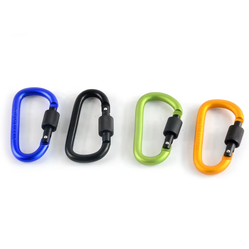 Mini Aluminum Alloy Carabiner Keychain Clip Hook Spring Locking Carabiner